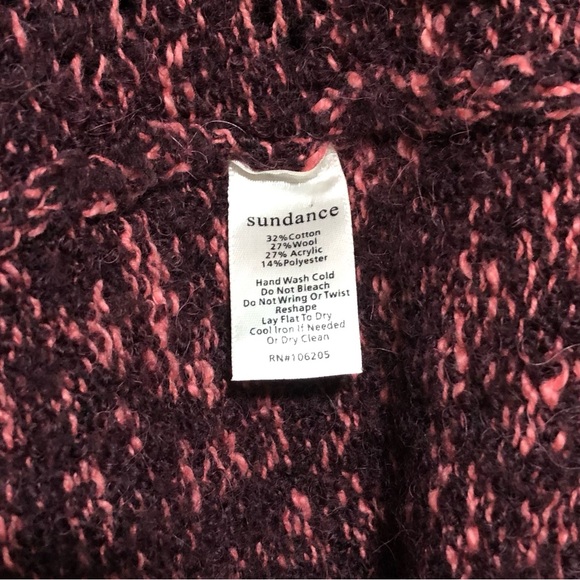 Excellent Cozy Sundance Long V-Neck Marled Pink & Maroon Cardigan, Size Medium - Picture 4 of 4